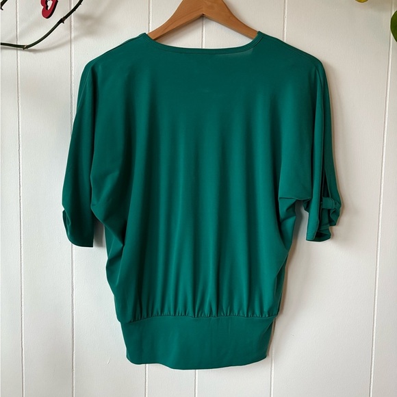 Banana Republic Green Faux Wrap Blouse Short Sleeve XS - Picture 4 of 6